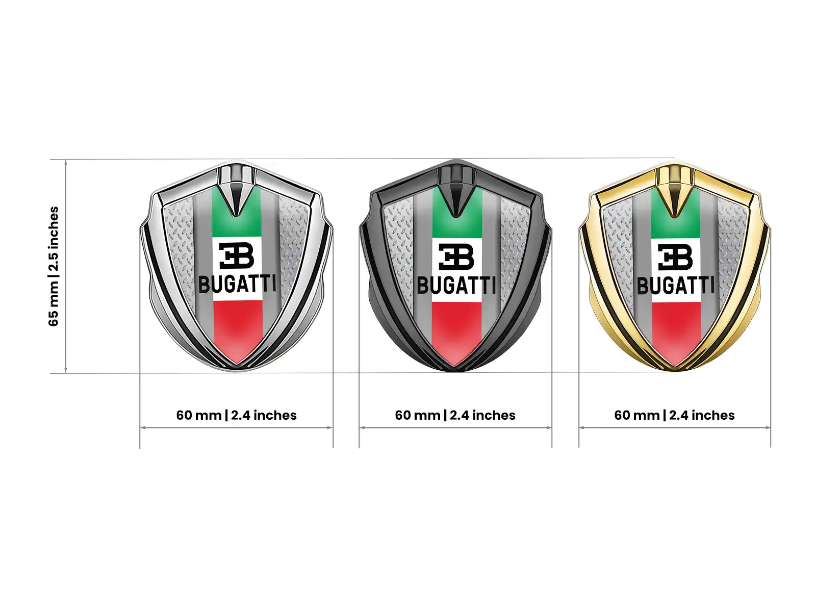 Bugatti Badge Marca Auto Stile Tuning Splendente Metallo